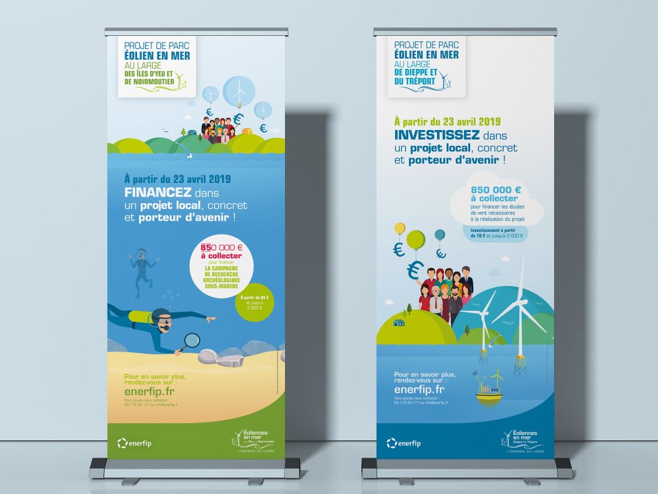 Campagne Financement Participatif Parcs éoliens offshore par l'agence Kromi