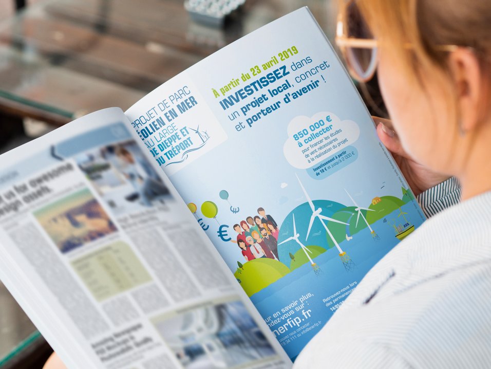 Campagne Financement Participatif Parcs éoliens offshore par l'agence Kromi