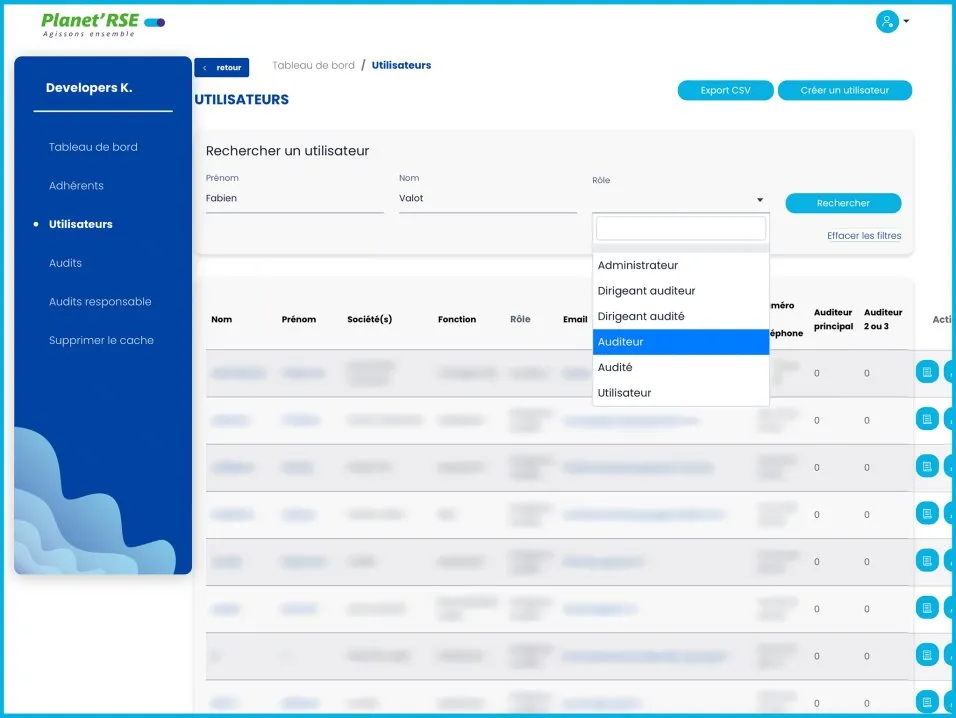 Application métier Planet RSE par l'agence Kromi Application métier Planet RSE par l'agence Kromi