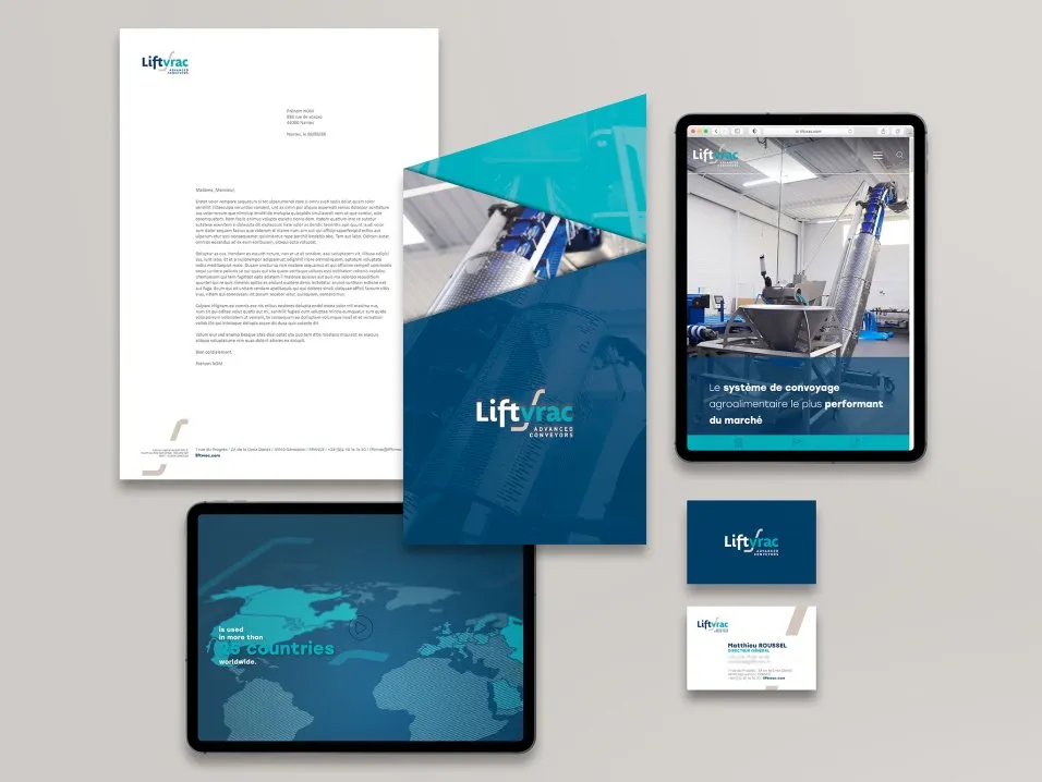 Identité et territoire de marque LIFTVRAC par l'agence Kromi
